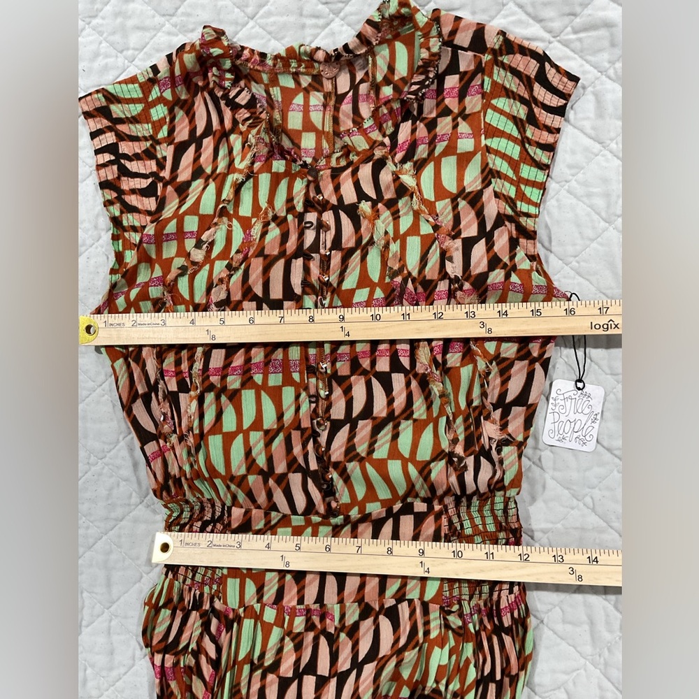 NWT Free People Women's Sahara Bohemian XS Multicolor Patterned Jumpsuit - Picture 2 of 16